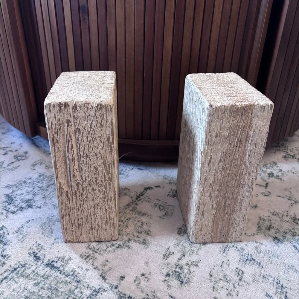 Rustic Wooden Bookends